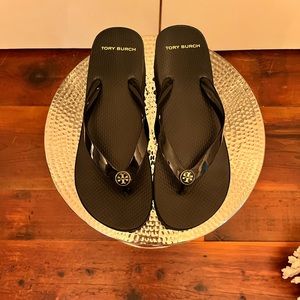 Tory Burch Cutout Wedge Flip Flops